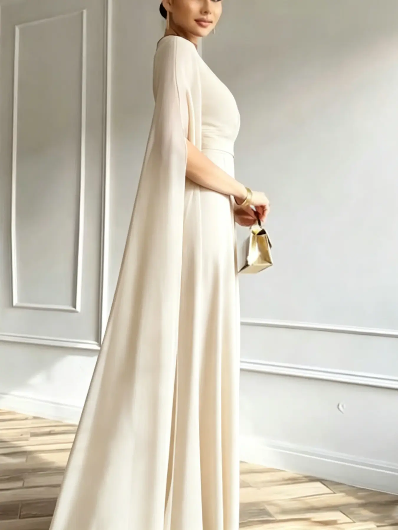 Elegant Hermine Style Dress, New Waist Cinch Slimming Evening Gown, Office Wear, Formal Event Dress, Luxury Fashion