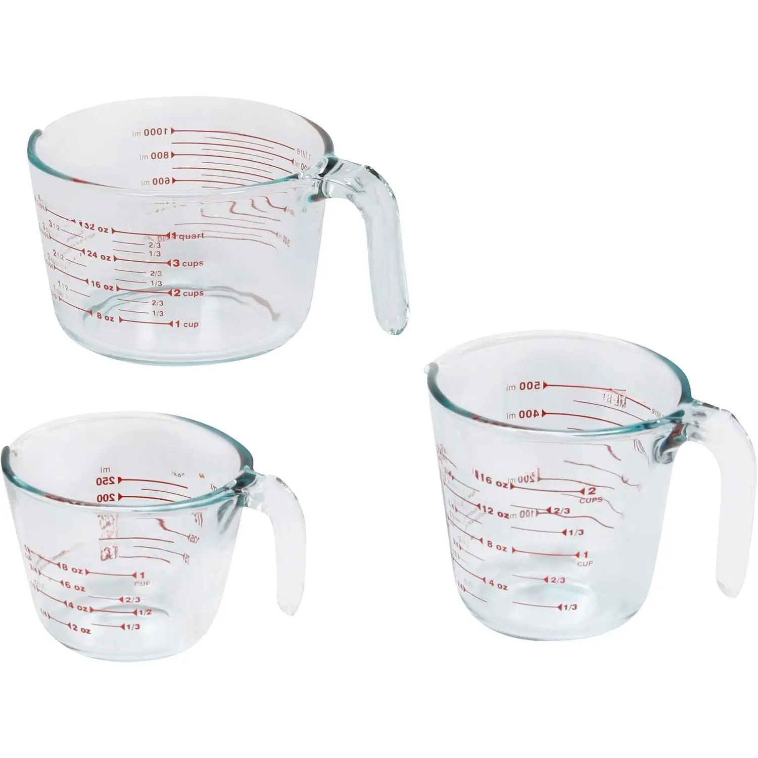 (3-Pack) Glass Measuring Cups Set (1, 2 & 4 Cup)| For prepping, baking and cooking, preheated oven, dishwasher, freezer, and microwave safe