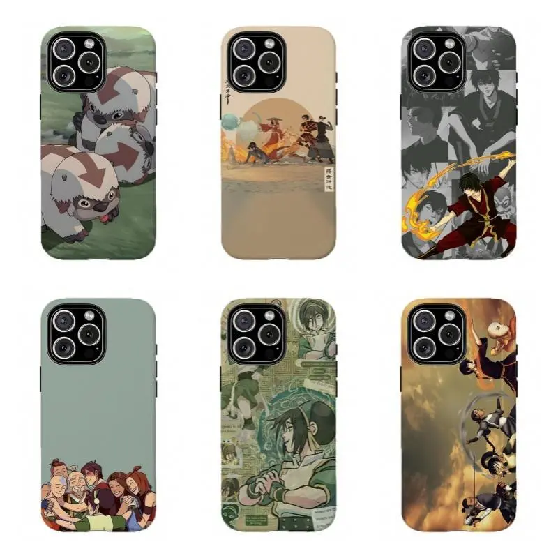 Avatar: The Last Airbender Appa & Team Avatar Print Custom Wireless Protective Smartphone Case - Shockproof Handheld Cellphone Device Cover, Compatible for iPhone 17/16/15/14/13/12/11 and for Samsung S21-S25, Holiday Gift