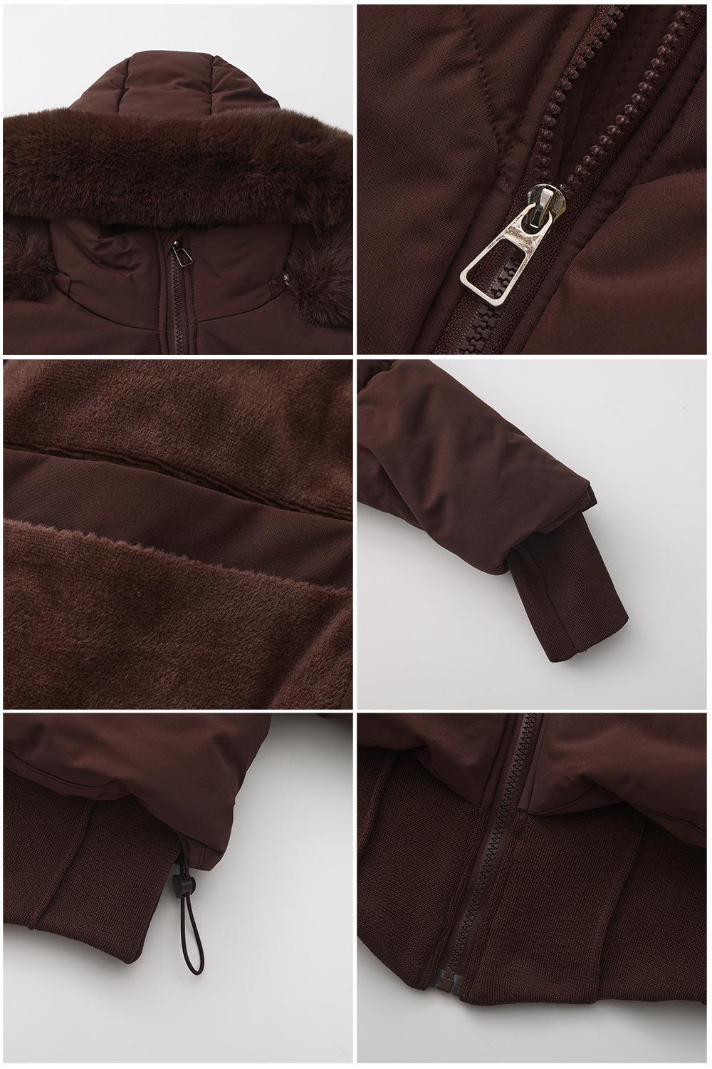 BIGWIG women's long-sleeved autumn and winter short down jacket, with hood for going out, basic parka, jacket, hooded jacket, girls zipper jacket, 2025 fashion new style, long-sleeved puffy jacket, stand-up collar zipper, quilted filling