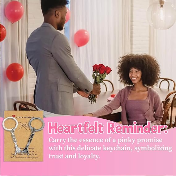 2pcs Pinky Promise Keychains Gift Matching Gifts for Him Her  Best Friend fmaily Matching Keychain for Gifts
