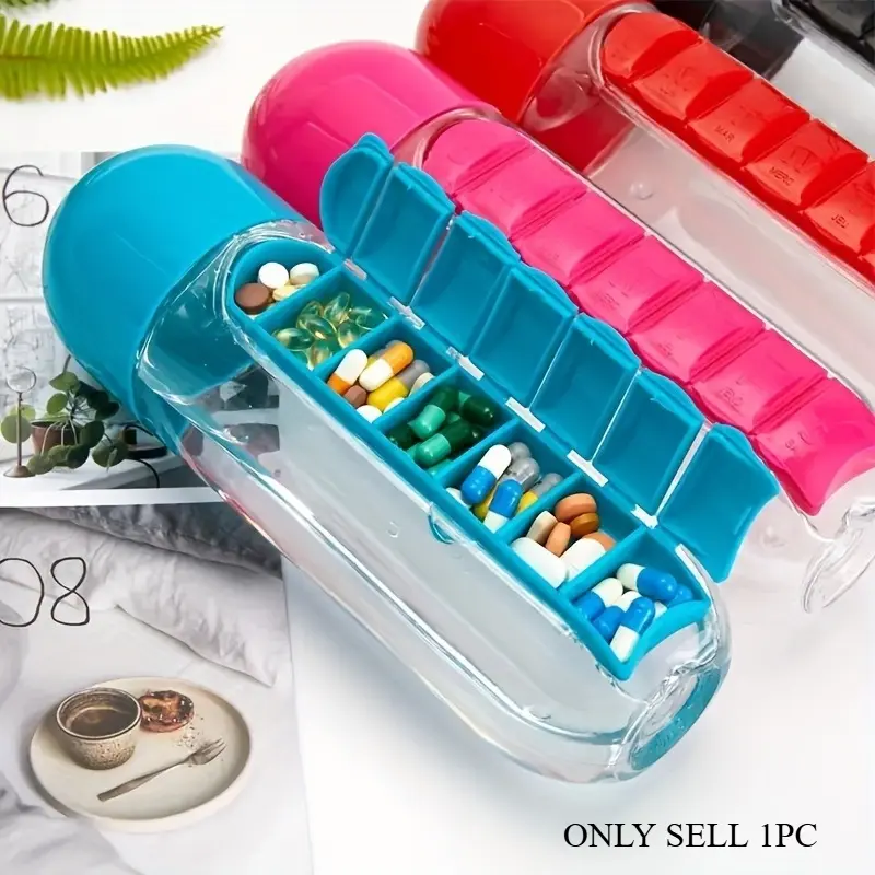 1pc Innovative 2-in-1 Medicine and Water Bottle: Portable, Secure Pill Storage for Hydration On-the-Go, Perfect for Travel & Outdoor