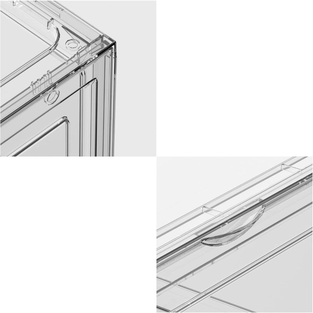 12 Packs Acrylic Shoe Boxes, Clear Plastic Stackable Acrylic Sneaker Boxes, Display Case for Sneaker Fits Up to US Size 15 Organiser Transparent