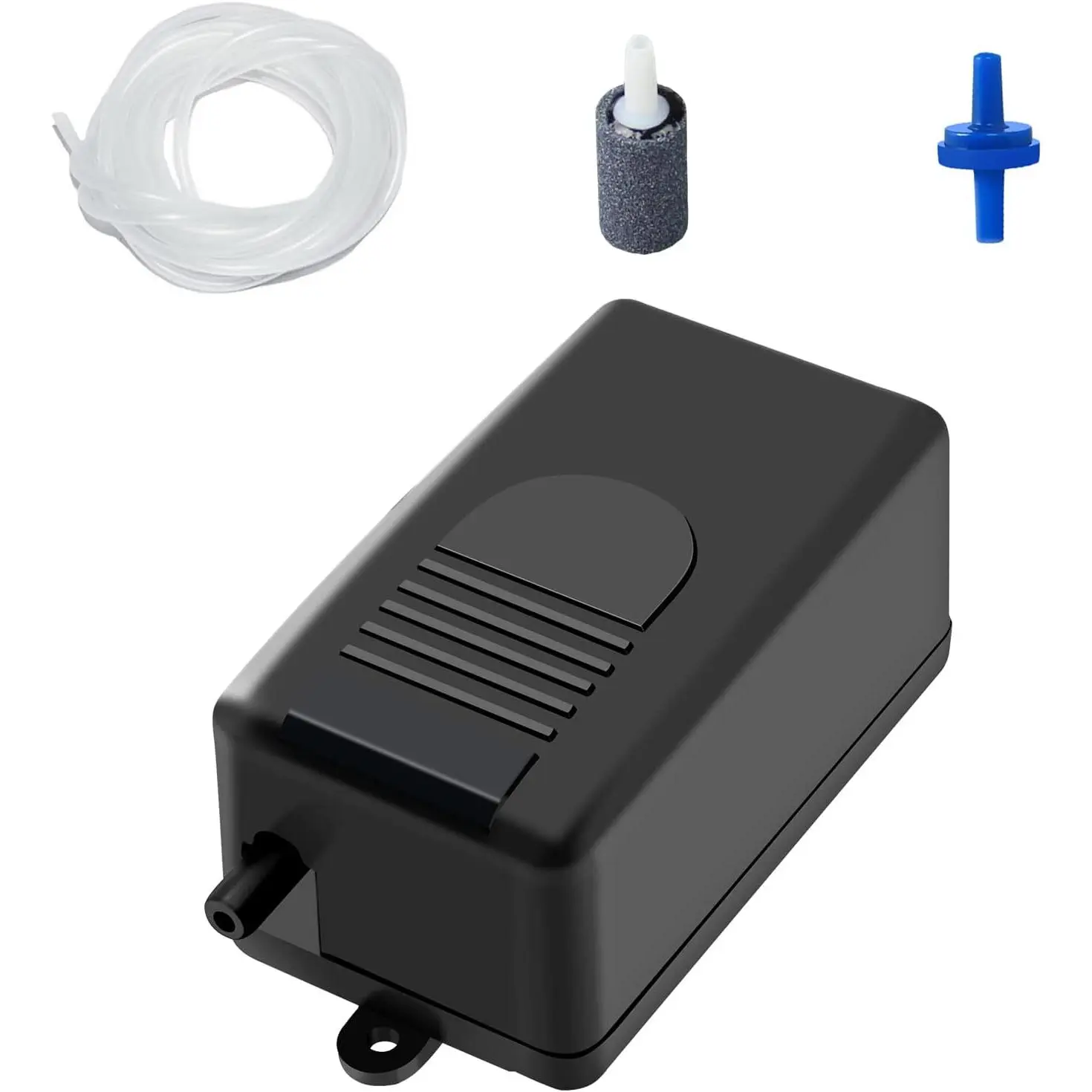 Aquarium Air Pump for Small Fish  up to 10 Gallon, 50 GPH Hydroponic  Aerator, with Airline Tubing, Air Stone Bubbler, Check Valve