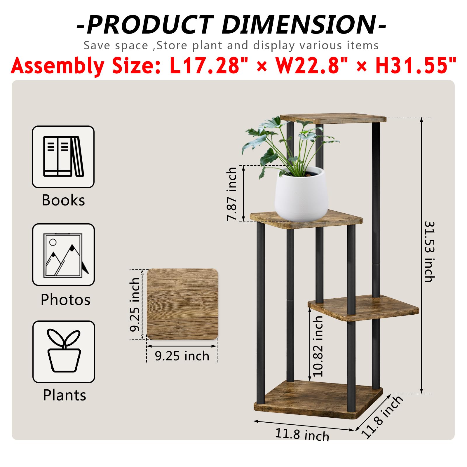 Simple and Easy to Assemble Plant Stand Indoor Plant Stand Multiple Stands for Garden Terrace Corner Balcony Living Room Deals For You Days Outdoor Planters White Taper Planter