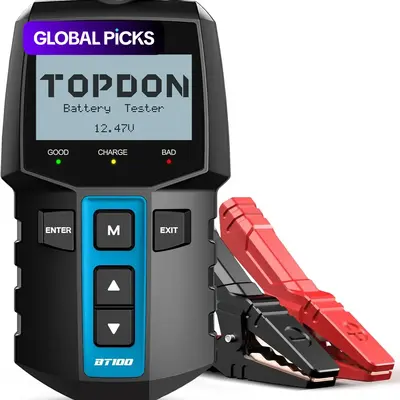 thumbnail image 2 of TOPDON BT100 12V Car Battery Tester – Digital Analyzer With LCD Screen For AGM, Gel, Flooded & Lead-Acid Batteries (2025 Model) 2 of 6