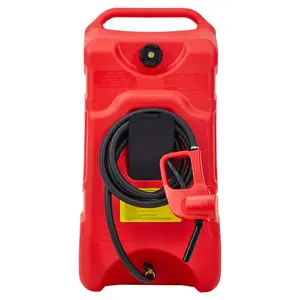 16 Gallon Heavy Duty Portable Fuel Caddy Gas Tank, Manual Transfer Pump with 10FT Hose, Leak Proof Design & Rolling Casters for Lawn Mower Tractor Boat Snow Blower ATV UTV