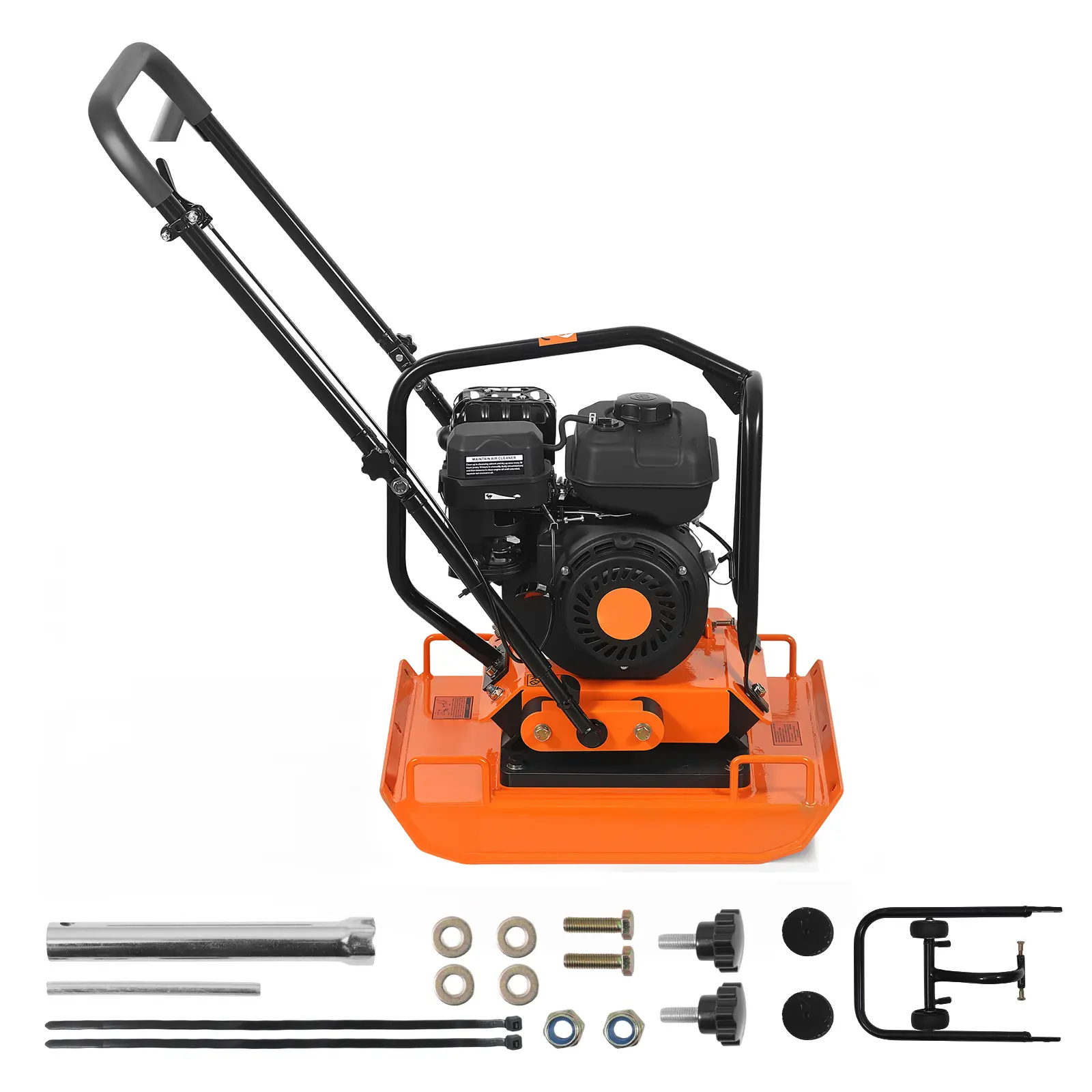 Plate Compactor, 7 HP 196CC Gas Engine, 5400 VPM Vibrating Ground Rammer, 4440 lbs Compaction Force, 23 x 18 in Plate, Walk Behind Compactor for Paver Landscaping, Asphalt, Foundation, Soil