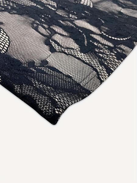 PETITE Women's New Summer Party Date Evening Sexy S-Shaped Lace Long-Sleeved Breast Cup Fishbone Square Neck Tight Hip-Hugging Black Maxi Dress Prom Dress, Formal Wear