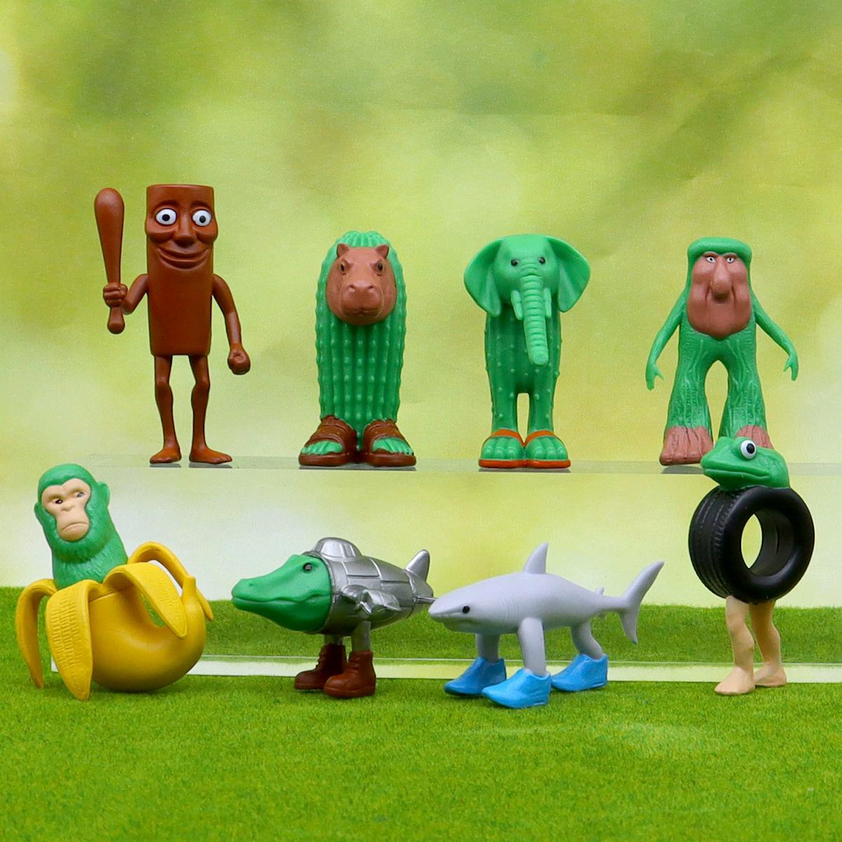 Italian Brainrot Action Figure Set, Tung Tung Sahur Tralalero Model, Fun Desktop Decorations Ornaments Toys for Kids and Fan