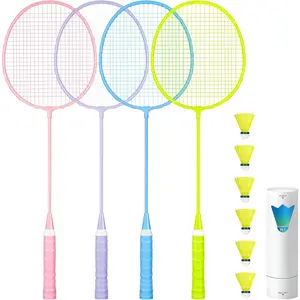 Badminton Rackets Set, Lightweight Badminton Set  Rackets,  Outdoor Backyard Games, for Adults, Teens, Family Beginner