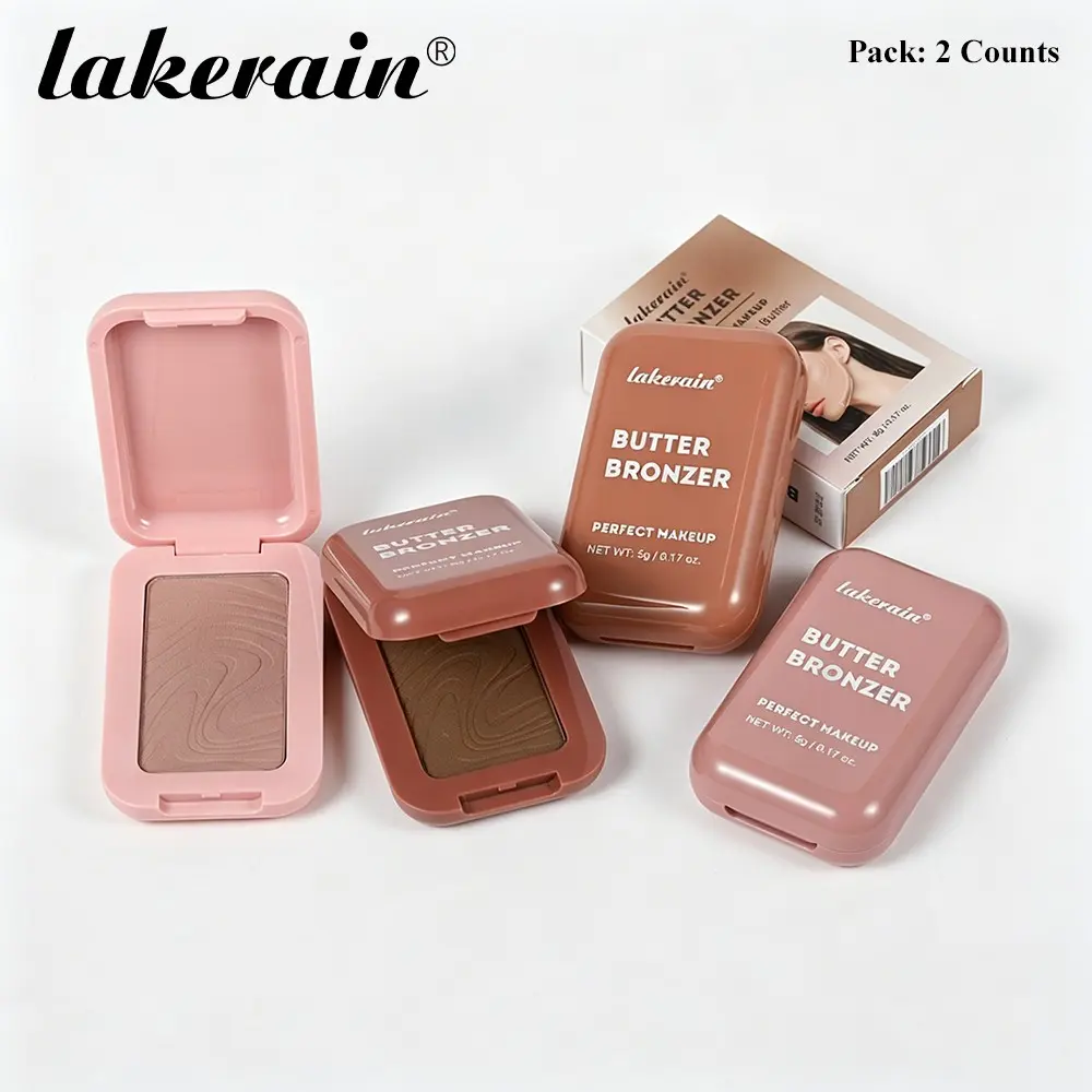 4 Colors Long-Lasting Waterproof Face Contour Powder Bronzer, Soft Matte Bronze Finish, Silky & Highly Pigmented, Subtle Butter Scent, Can Be Used as Hairline Concealer Powder