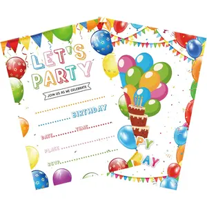 20PCS Birthday Party Invitations with Envelopes for Boys and Girls Birthday Party Supplies