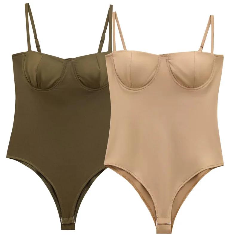 Aria Muse  Slip Bodysuit Women Summer 2026 Woman Slimming Body Sexy Women Rave Thong Sleeveless Top Cup Backless Camisole Bodysuit