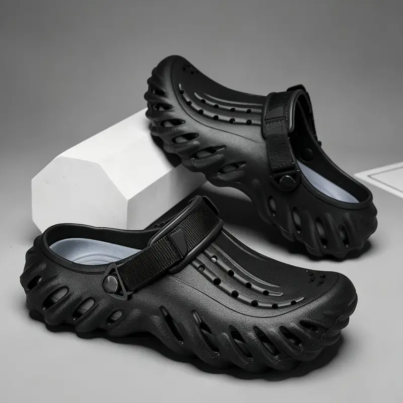 Men's Beach Sandals, Beach Slides, Eva Upper and Sole, Adjustable Straps, Quick-Dry and Water-Resistant, All Seasons, Five Colors Available, Footwear