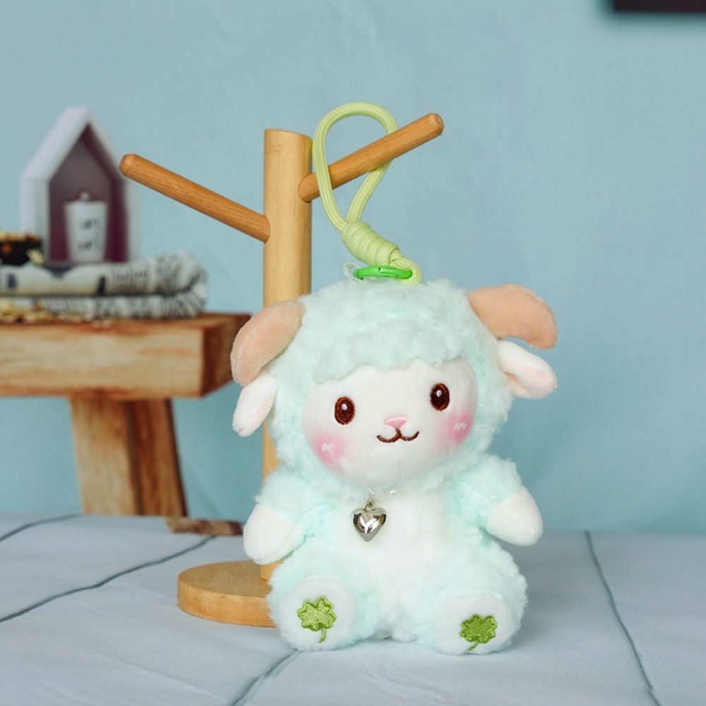 PP Cotton Little Sheep Plush Keychain Fluffy Soft Cartoon Animal Stuffed Doll Comfortable Portable Sheep Plush Keyring