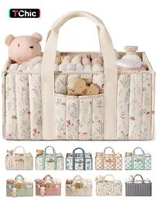 Baby Diaper Caddy - Large Organizer Tote Bag for Newborn essentials Boy or Girl - Baby Shower Basket - Nursery Must Haves - Registry Favorites - Newborn Caddie Car Travel