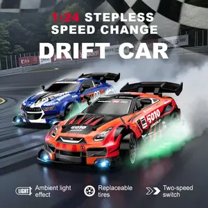 1:24 Scale, 4WD Remote-Controlled Sports Car Features Special Lighting Effects And Interchangeable Tires, Gift for Christmas Or Halloween. Available in a Variety of Styles with a Rechargeable Battery