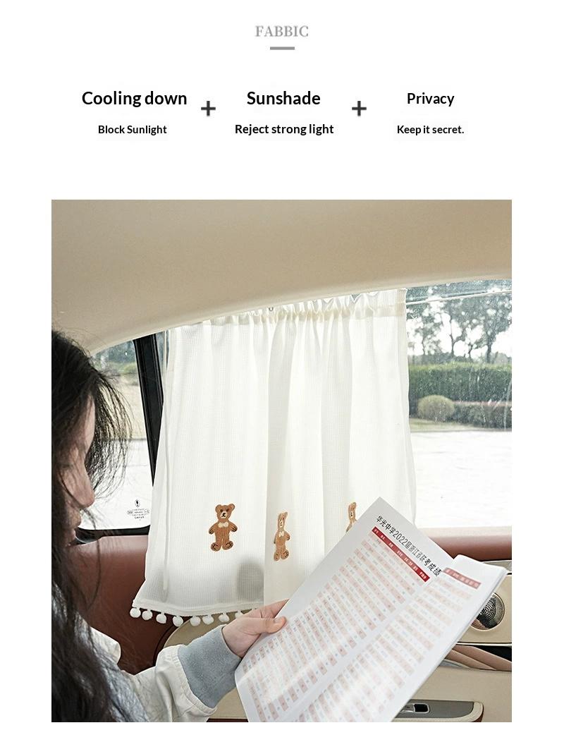 Car sunshade curtain for summer, fresh floral design, car sunshade curtain, interior sun protection and privacy curtain
