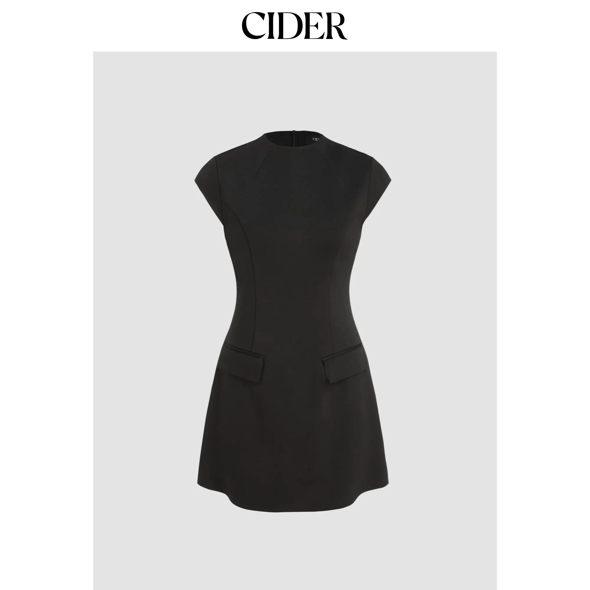 Cider [size 0-10] High Neck Solid Zipper Mini Dress SummerFinds
