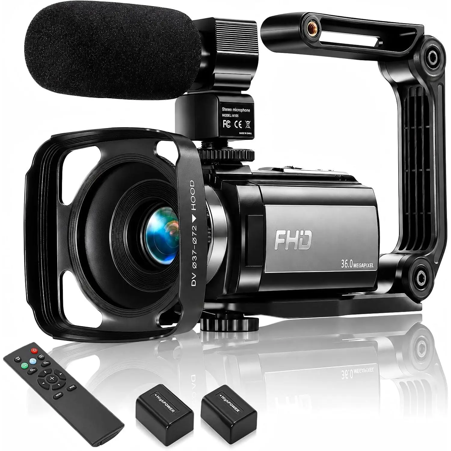 Video Camera Camcorder  1080P 36MP 16x Zoom for YouTube | Vlog camera with 270° rotatable screen, stereo microphone,   included.