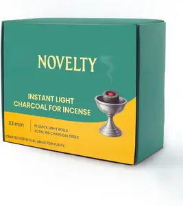 Novelty Incense Charcoal Discs, 100 Tablets (33mm) for Frankincense, Myrrh, Copal and Resin Burning, Even Clean Burn, Foil Sealed Rolls