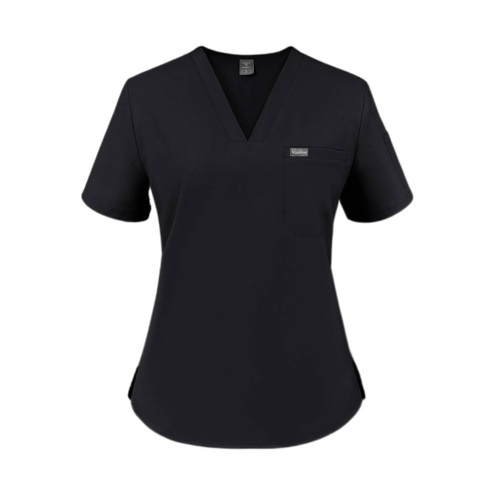 NiaaHinn new V-neck short-sleeve scrub suit for women is a quick-drying short-sleeve surgical gown suitable for nurses and pet hospital workers. It is a 12-hour uniform with comfortable and skin-friendly fabric