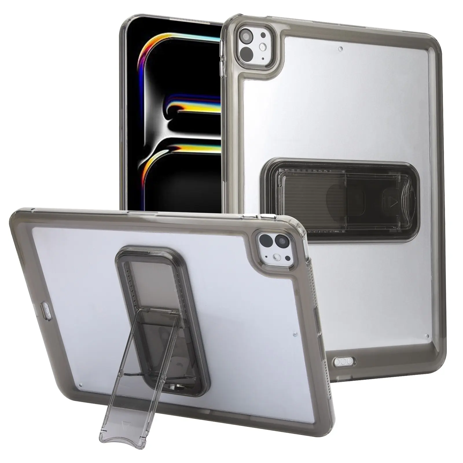 Acrylic Transparent Back Cover iPad Pro11 Tablet Case with Stand, Shockproof Kickstand Cover, Non-Slip, Scratch-Resistant, Fits 2020/2021/2022 Versions, 10.9-Inch