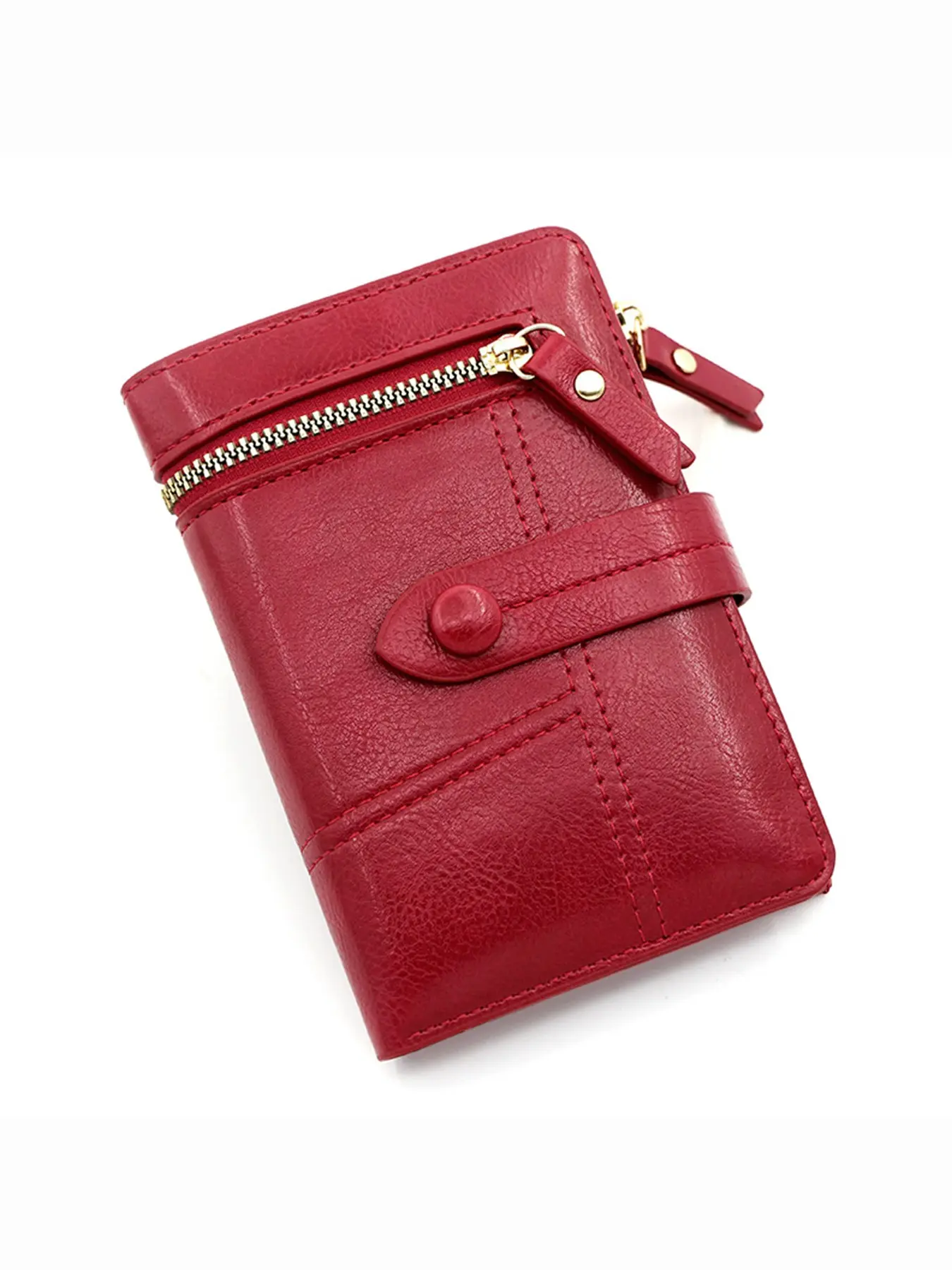 Women's PU Leather Coin Purse, Dual Zipper Pockets, Multiple Card Slots, Large Capacity Portable Wallet, Daily Travel Gift