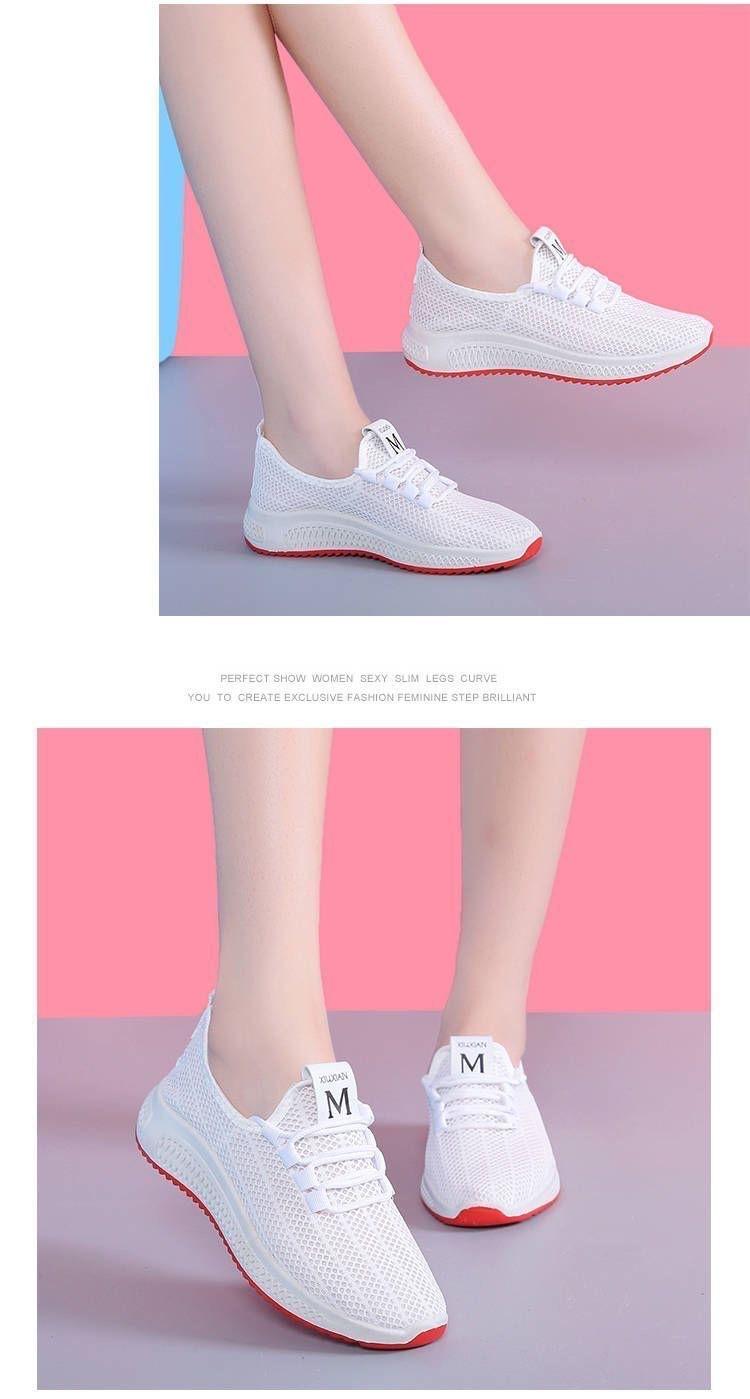 Mesler Summer White Sneakers for Women, Mesh Sports Shoes, Ladies' Shoes, Nurse Shoes, Home Summer Mesh Shoes, Women's Hollow Breathable Shoes