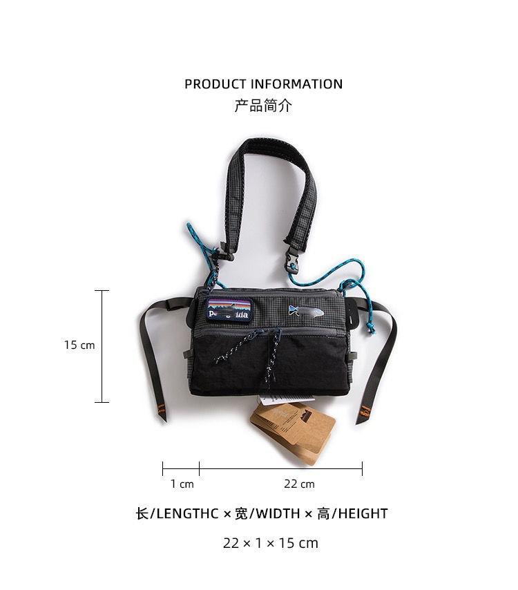 Color-Block Fishing Crossbody Bag Trendy Street Style Shoulder Bag Unisex Outdoor Waterproof Small Bag Multi-Functional Phone Bag