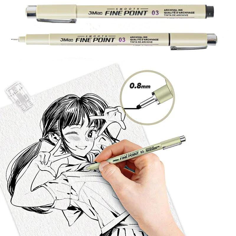 Waterproof Fine Point Pen, 6/9/12pcs Smooth Fine Point Pen, Art Supplies for Drawing, Painting, Sketching, Architecture, Design, Paint Pens