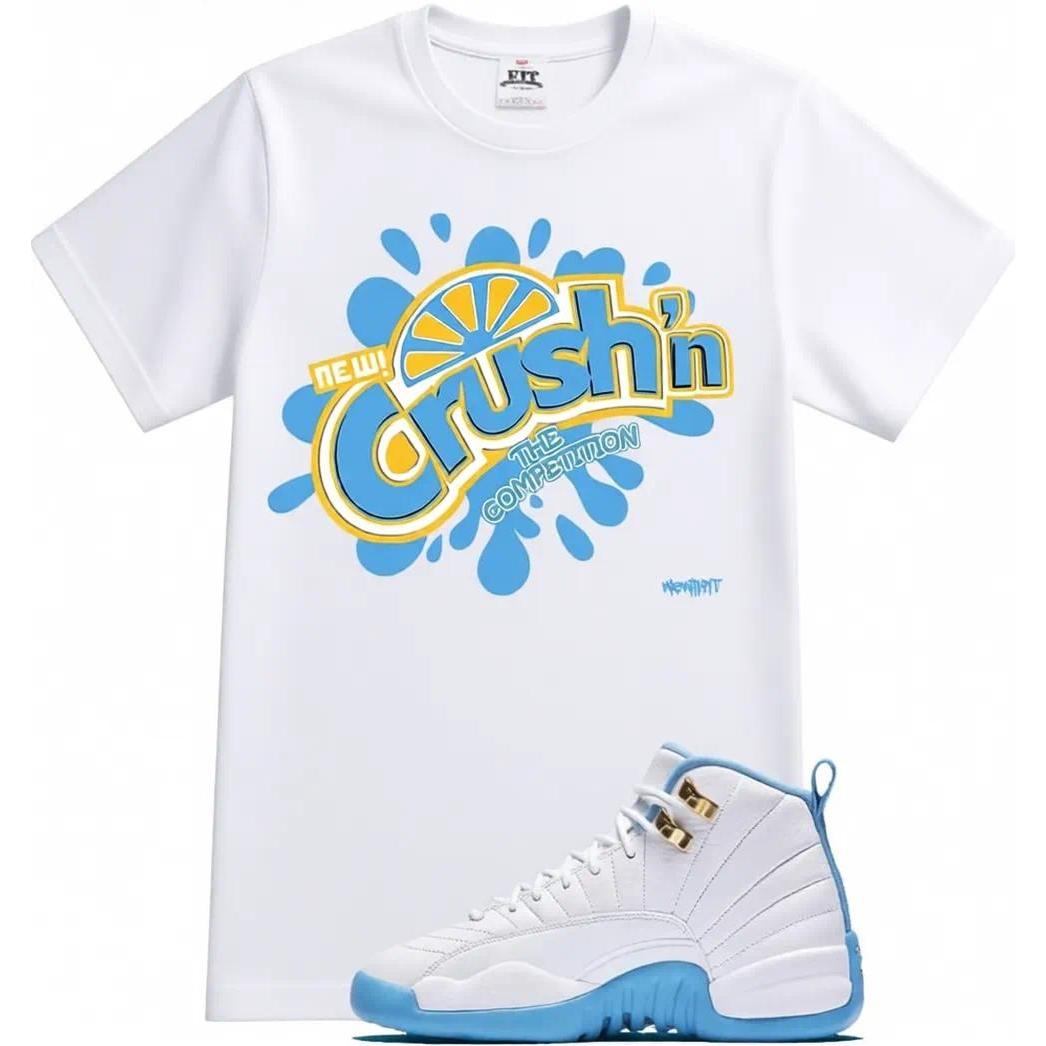 We will pair the Jordan 12 University Blue melo with a Crushn shirt