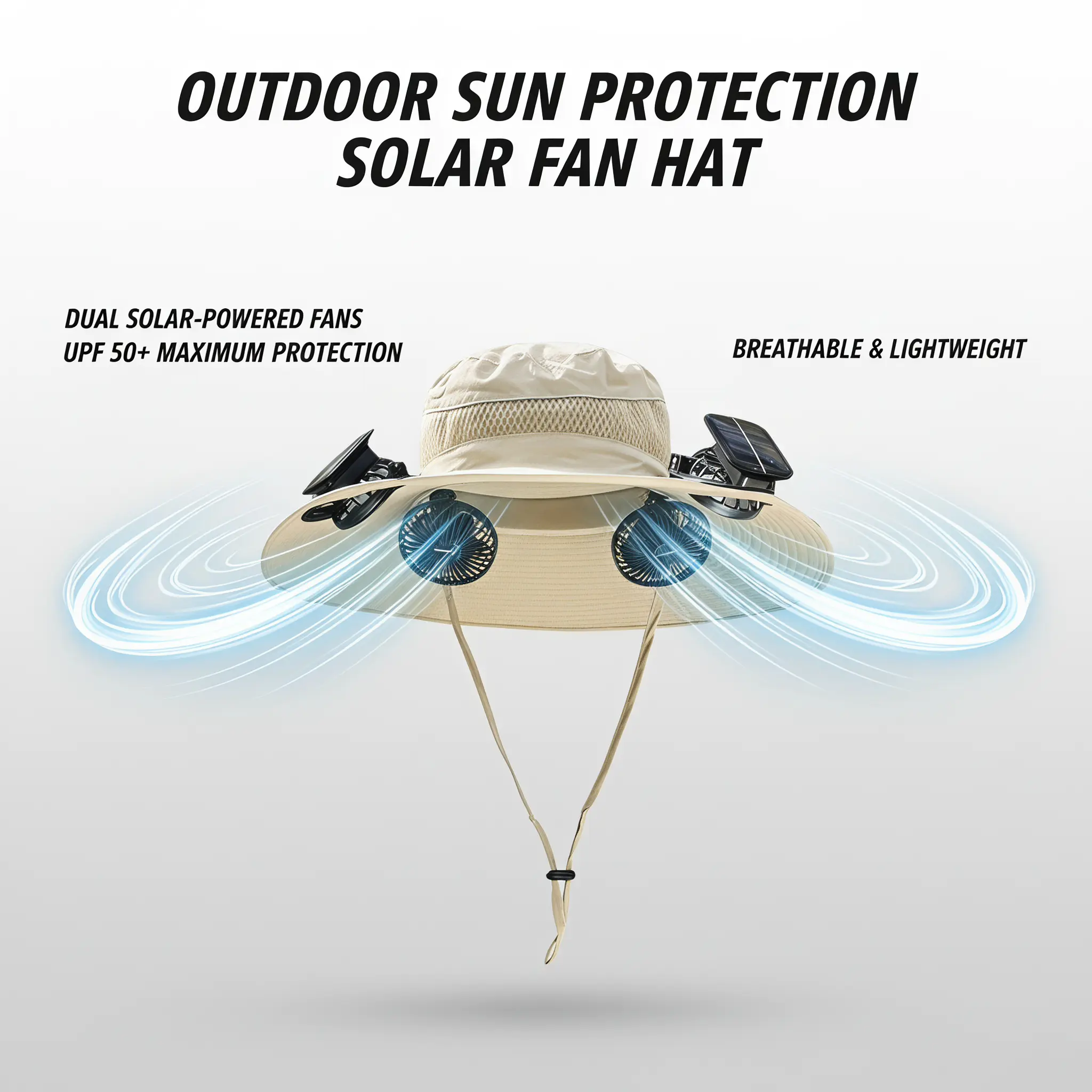 New Solar Fan Outdoor Fishing Hat-Solar Sun Protection Sun Hat with Fan Solar Fan Hat Dual Power Supply Fan Outdoor Fan tiktokshopspringglowup