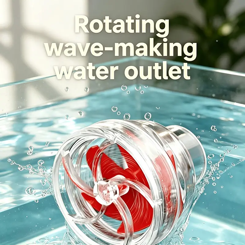 1pc Aquarium Wave Pump System - No Electricity Water Circulation System Suitable for Freshwater/Saltwater Fish Tanks, Rotating Outlet Pump for Back Filter Connection, for Seawater & Freshwater Tank Aeration (No Shock to Fish)