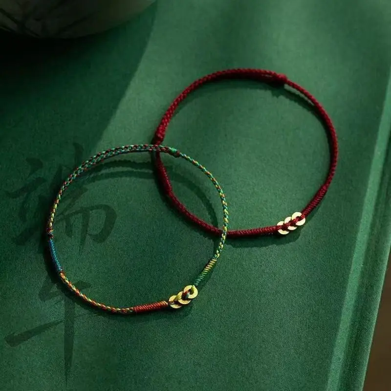 Women's Handmade Braided Dragon Boat Festival Multicolored Bracelet - Knot Braiding, Twisted Rope Design, Lucky Couple Gift for Auspicious Health, Chinese Knot Bangle Set, Female Fashion Accessory