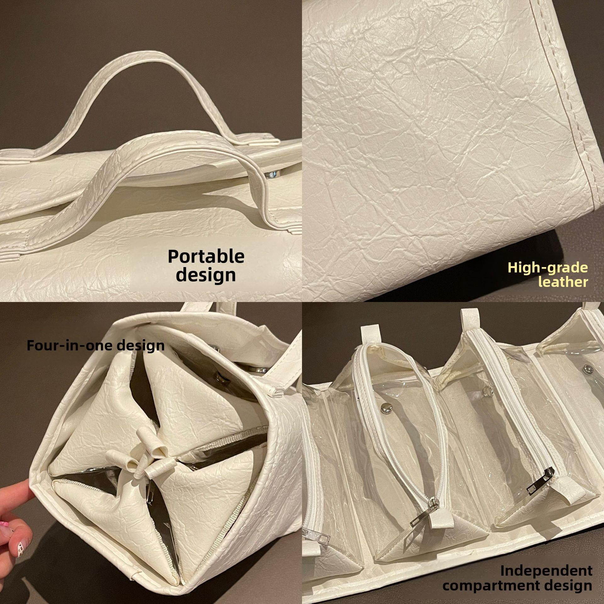 New 4-in-1 Makeup Bag - Detachable, Foldable, Large Capacity - Perfect Travel & Outdoor Toiletry Organizer