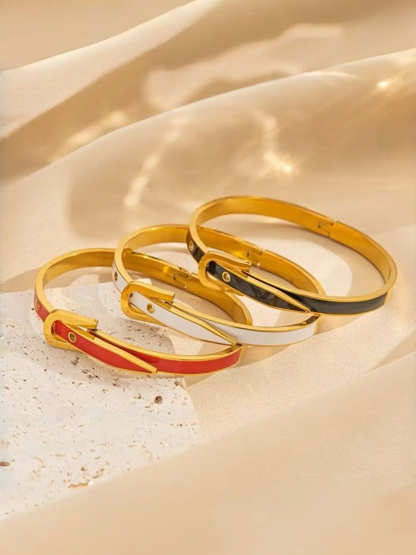 European and American Fashion Sparkling Rhinestone Belt Buckle Bracelet, Unique Style Waist Strap Wristband, Trendy Accessory