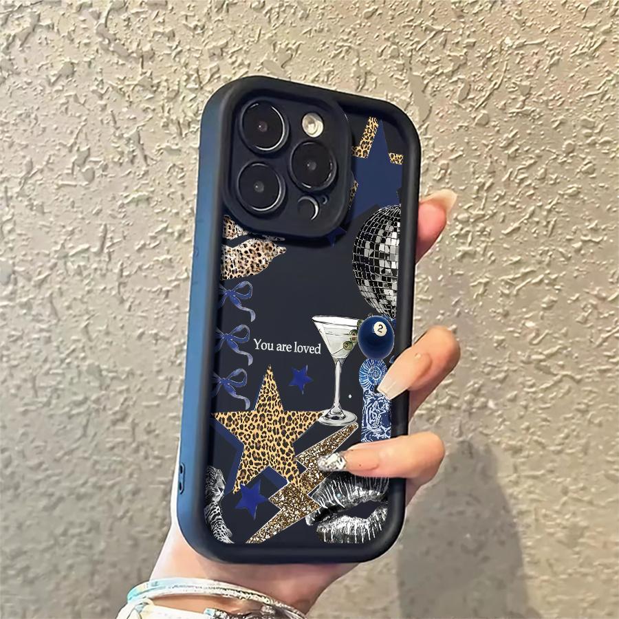 Phone Case - One Leopard Martini Disco Phone Case Compatible with for Apple iPhone 17 E Air Pro ProMax iPhone16 15 14 Plus 13 12 Mini 11 X XS XR. This Anti-Drop Phone Case Offers Camera Protec