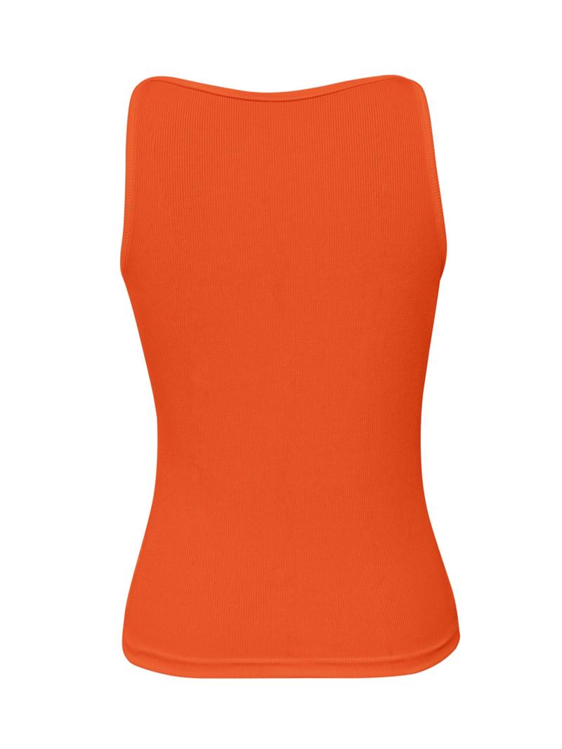 Women's Chain Decor Ribbed Tank Top, Casual Round Neck Sleeveless Top, Ladies Clothes for Daily Wear