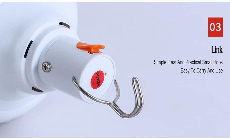 Camping Light USB Rechargeable LED Emergency Lamp Outdoor Portable Lanterns with Hook for BBQ Tents Battery Bulb