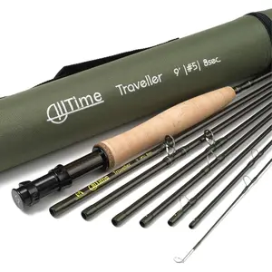 axcatch Alltie Travel Fishing Rod-Ultra Copact for Backpacking 8- 9ft with Rod Tube (Size: 5/6/8wt)