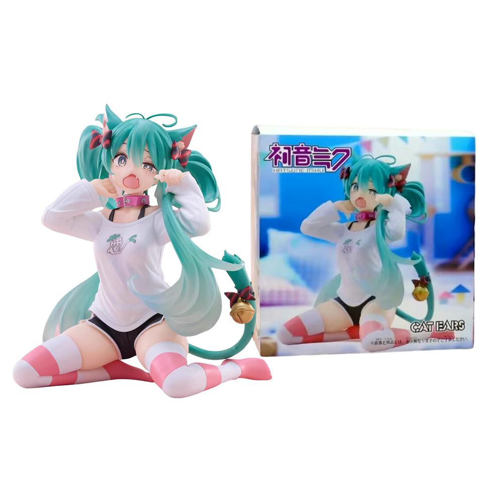 Anime Hatsune Miku Cos Raccoon Demon Cat Ears Cinnamoroll Kawaii Miku Girl Anime Figure PVC Collection Model Doll Toy