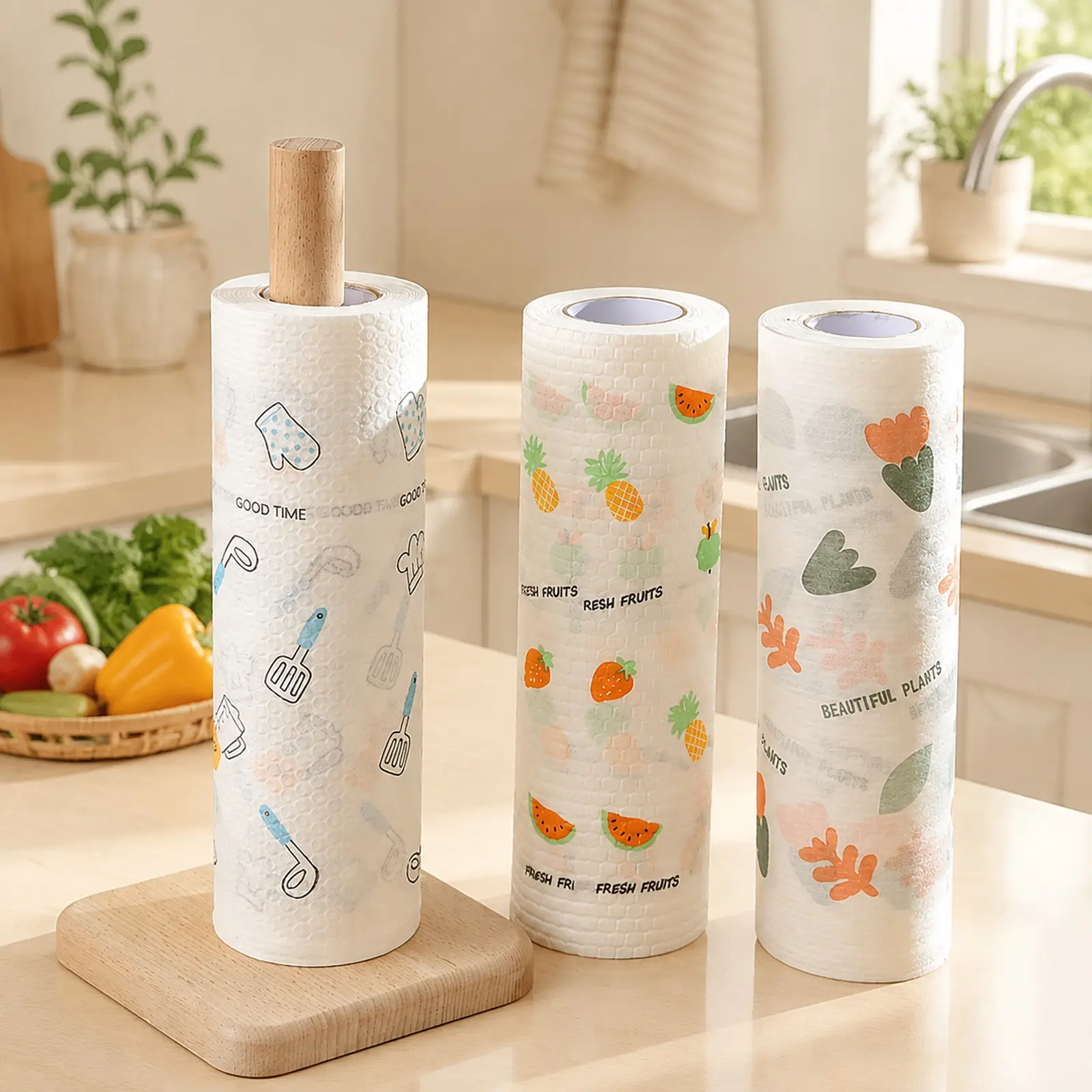 Roll‑Type Reusable Washable Cleaning Rags, Multipurpose Kitchen Dish‑Wiping Cloth Supplies