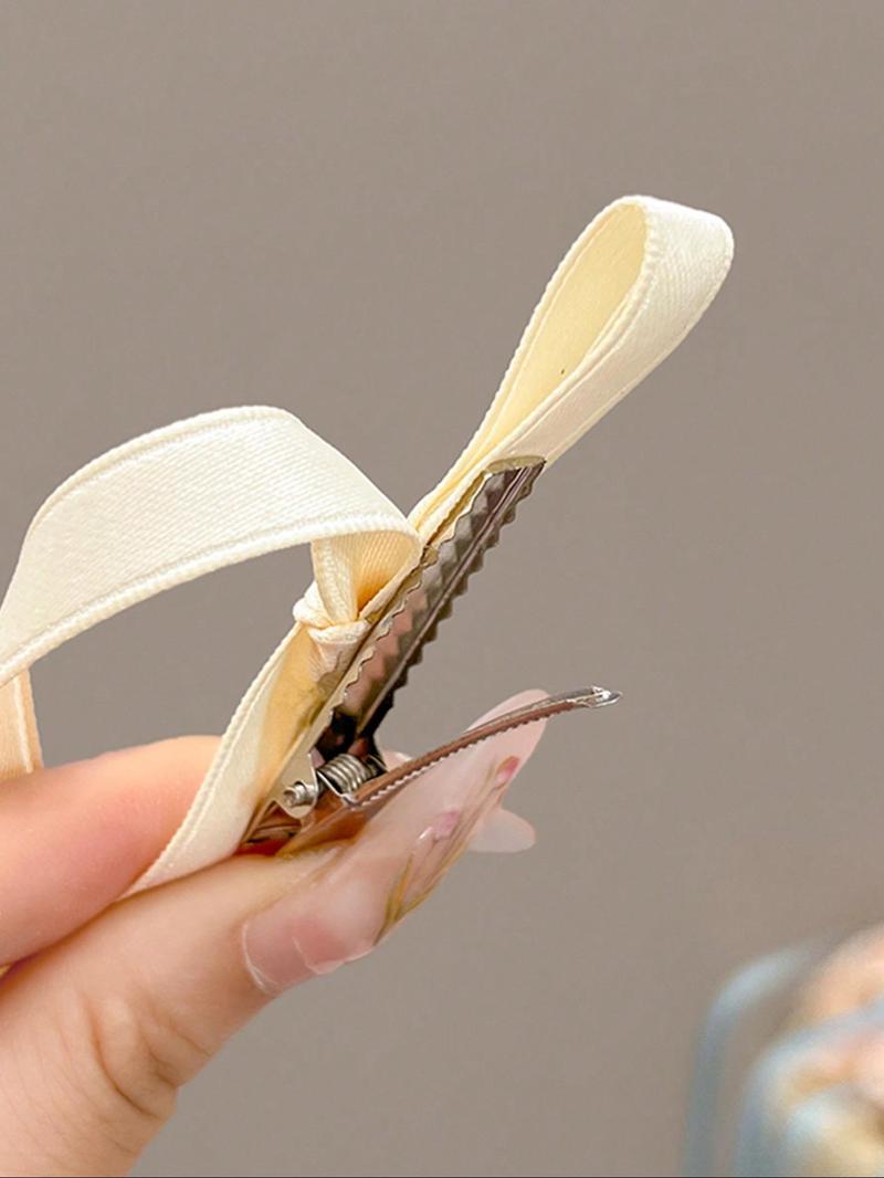 10pcs Women Polyester Colorful Bow Hair Clips, Lace, Elegant, Ballet, Y2K Fairy Hair Accessories, Suitable For Daily Use Claw Clips Hair Claws Hair Barrettes, School Stuff, College, Bows, Cute