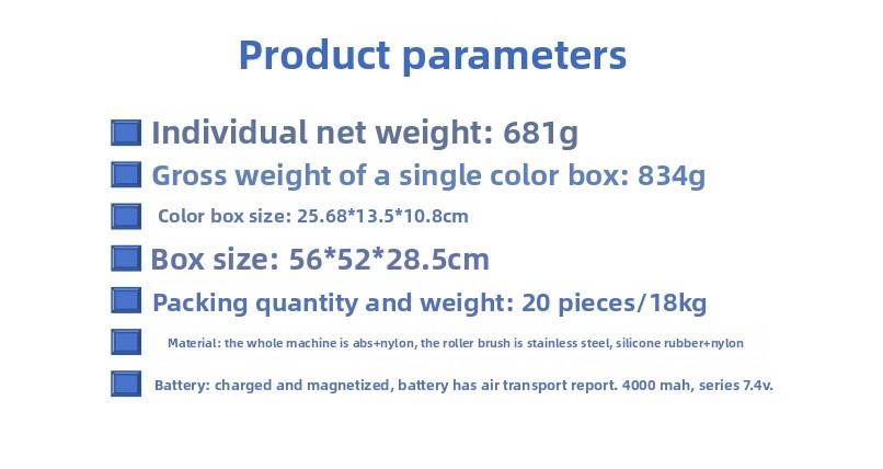 Outdoor Barbecue Grill Special Barbecue Brush with Led Lighting, Electric Cleaning Brush, Stainless Steel Roller, Anti-Scalding, Wholesale Cordless High-Torque Impact Drill