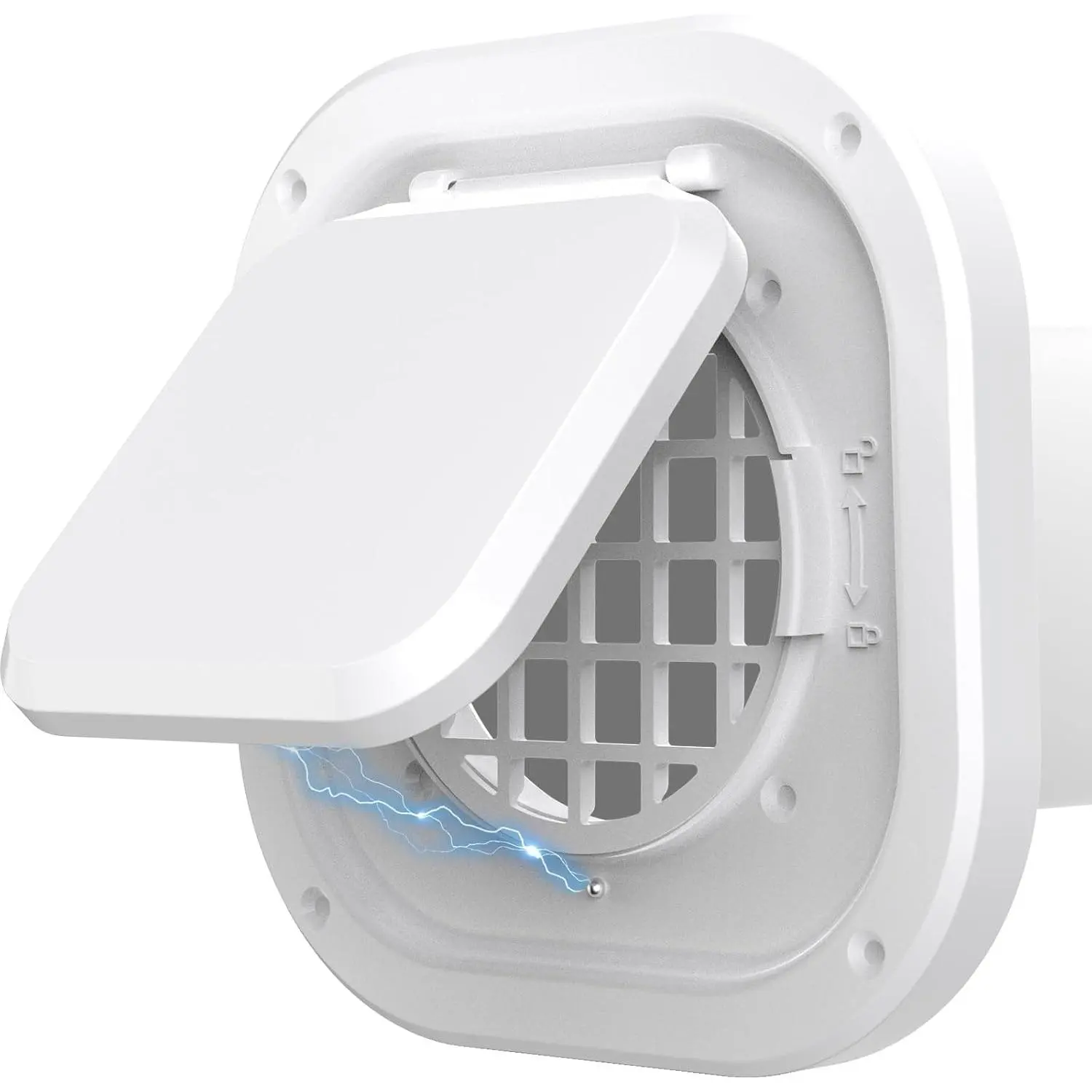 Dryer Vent Cover Outside 4 inch,  Door Design, Durable Airflow Vent with Lint  Screen, Thickened Material, 7 inch x 7 inch Size, White