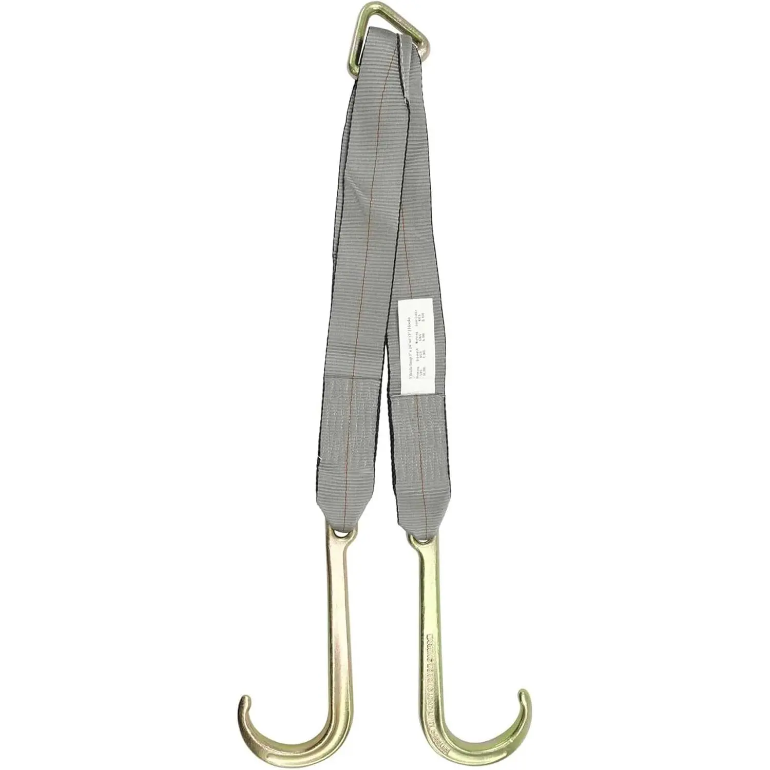 High Strength Recovery V Bridle Tow Straps (3" x 24") with 15" Long Shank Steel Hooks, 5400 lbs Working Load, Vehicle Accessories for Rollback Hauler, Car Wrecker, Car Hauler Carrier