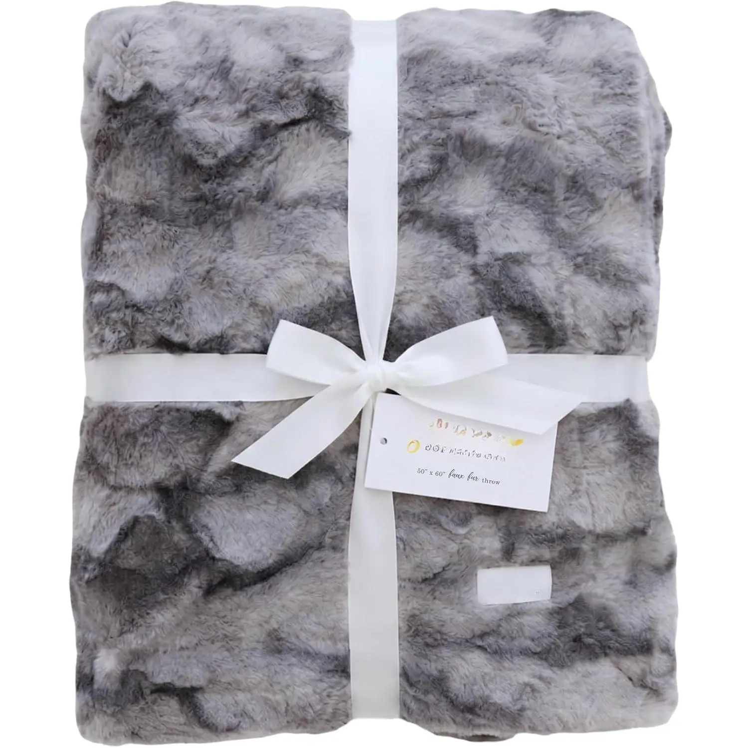 Large Throw Blanket Super  Comfy Warm Elegant Cozy Faux  for , Sofas, Couches, Beds, Chairs (Large 50" x 60", Marbled Gray)