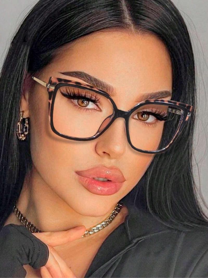 Vintage Cat Eye Frame Eyeglasses, Trendy Casual Eyeglasses for Women & Men, Fashion Eyeglasses for Work, Daily Clothing Decor, Perfect for Student Daily Use